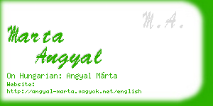 marta angyal business card